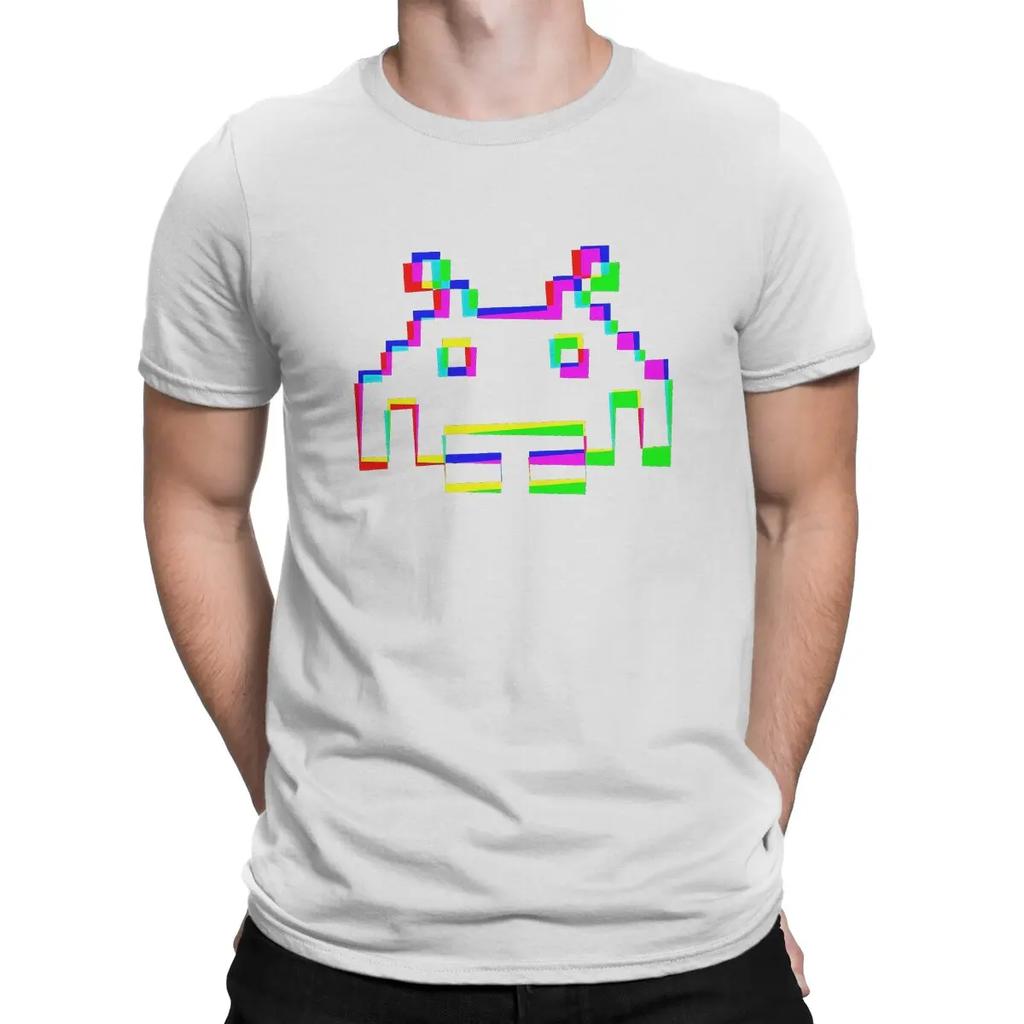 Space Invaders Shooting Video Game Distortion Space Invaders Tshirt Graphic Men Tops Vintage Summer Clothes Harajuku T Shirt