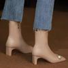 Fashion Booties Very High Heels Ankle Boots for Women Heeled Solid Color Elegant Fashion 2024 Spring Large Size Warm Woman Short Shoes