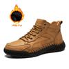 Fashion High Quality Men Fashion Casual Leather Round Toe Ankle Boots British Style Winter Outdoor Short Boots Large Size Oxfords Shoes