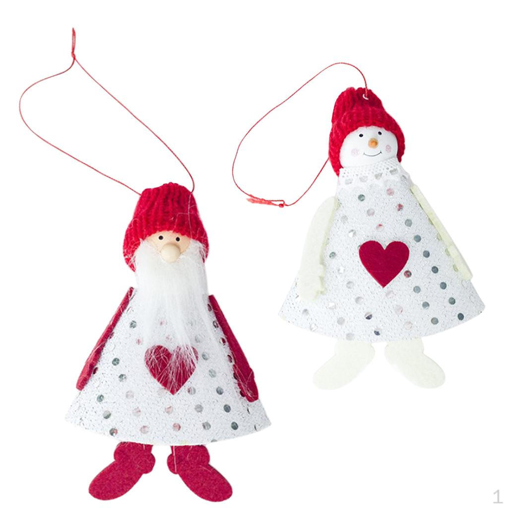 

2pcs Christmas Tree Hanging Toys Dolls Crafts Home Window Decoration Ornament