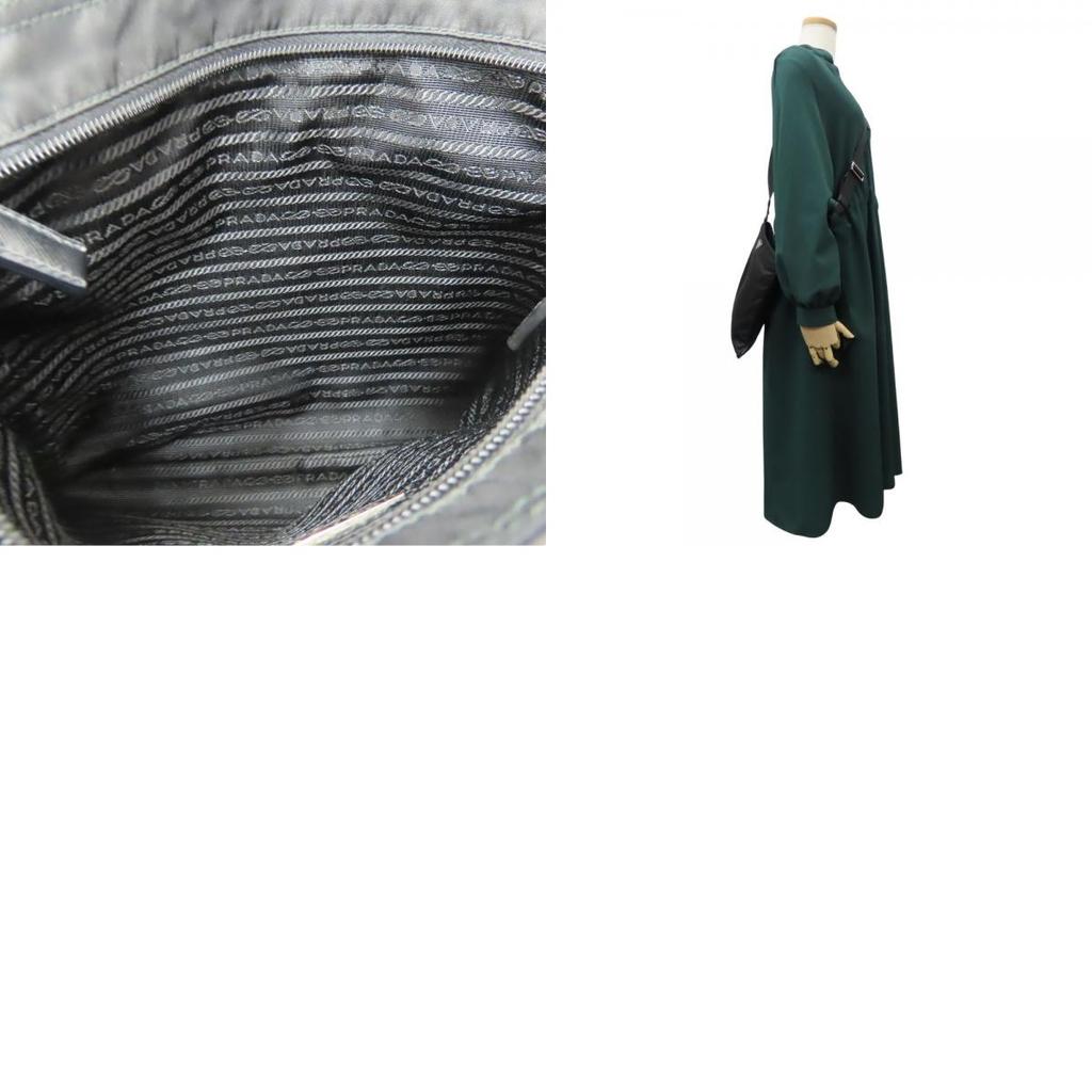 Gebrauchte PRADA Umhängetasche Test Nylon schwarz Dreieckige Platte