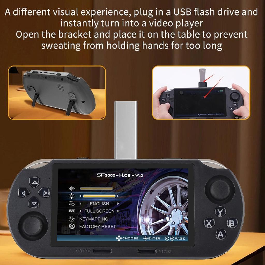 Handheld Retro Game Console, 4.5-inch 854x480 IPS Screen Portable Video Game Console, Built-in 64GB Classic Games, Supports 14 Emulators