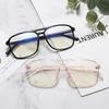 Blocking Blue Light Square Nearsighted Spectacle Double Beam Transparent Gray TR90 Diopter Glasses Prescription -0.5 -1.0 To -4