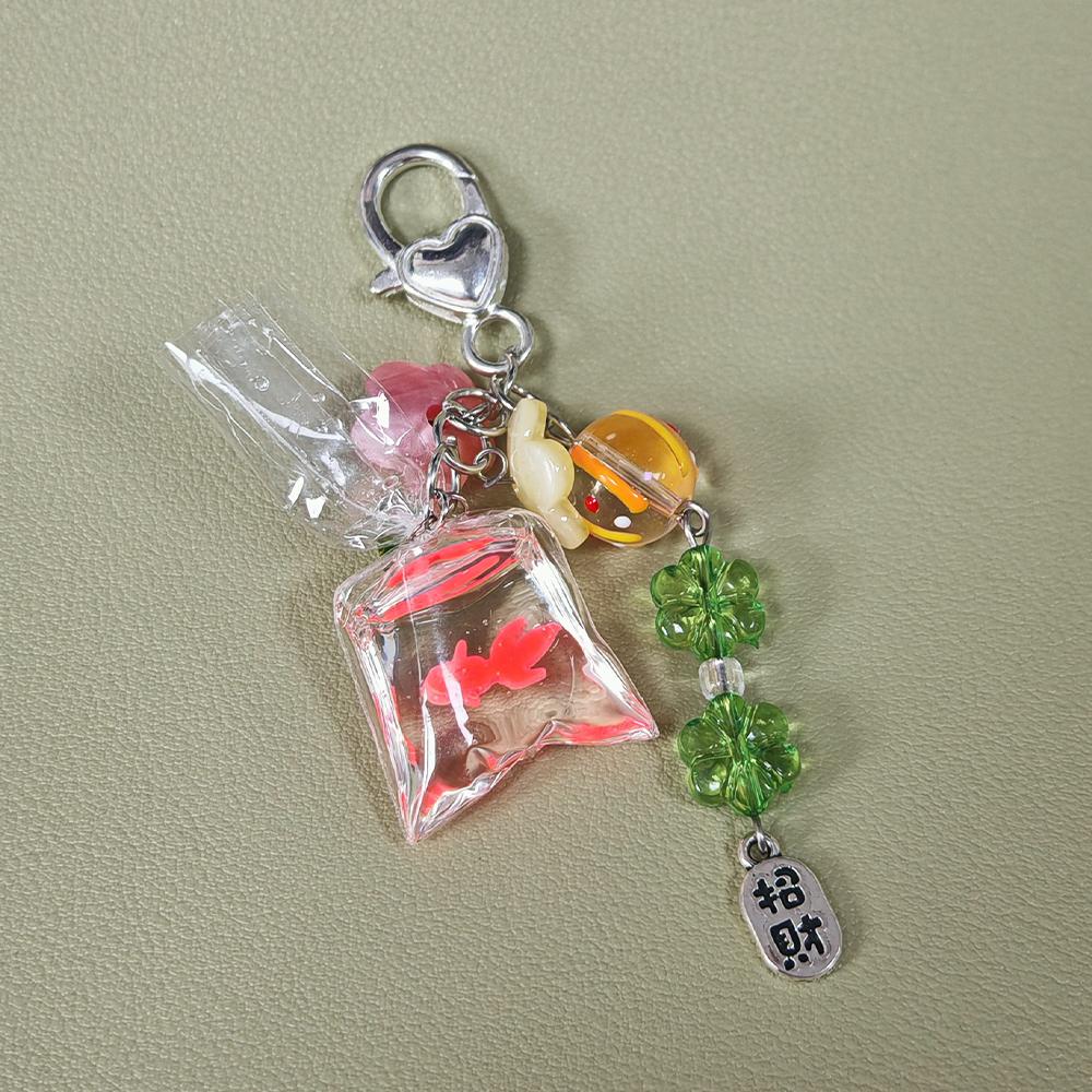 

NEW Fish Cute Phone Charms Pendant Colorful Lucky Cases For iPhone 15 CCD Camera Schoolbag Ins Korea Flower Bead DIY