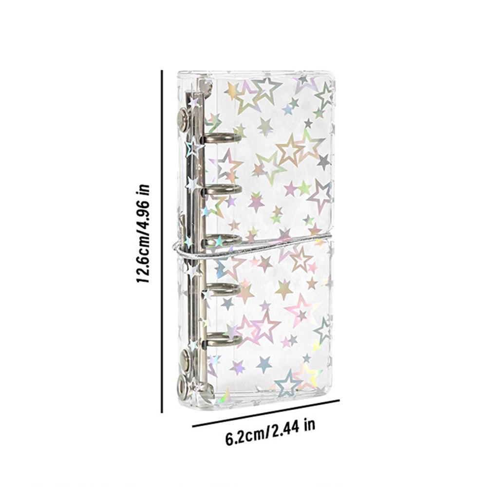 Lightweight Transparent PVC Binder Notebook with Elastic Band M2.5 Loose-leaf Journal DIY Sticker Organizer Stationery Lovers