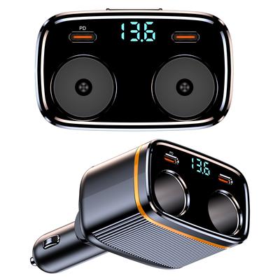 Nabíječky do auta 145W Vysoce výkonný nabíjecí adaptér 2zásuvkový rozbočovač napájení 1224V s PD45W+TypeC+2