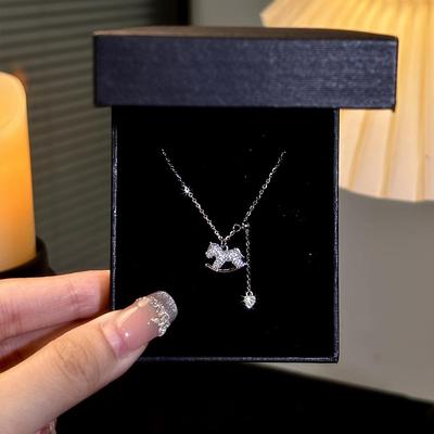 Korean Pony Necklace Women's Light Luxury Niche Design Collarbone Chain Love Pendant Jewelry Accessories Year of The Horse