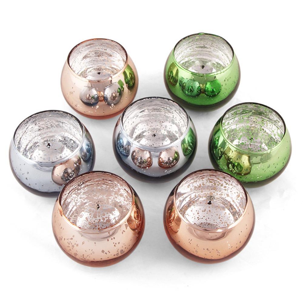 6/12PCS Mercury Glass Votive Candle Holders Centerpiece Table Tealight Candlestick for Party Home Wedding Decorations