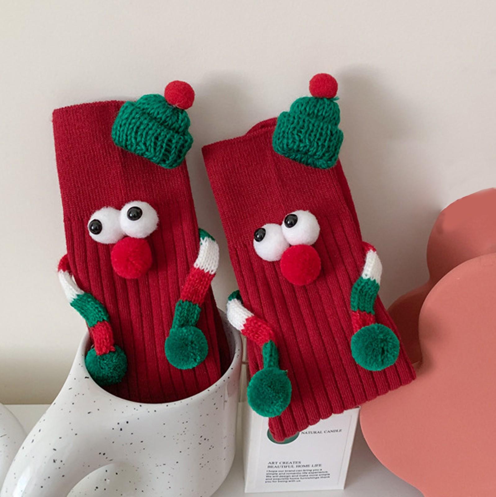 

Женские рождественские носки, милые, без магнита, со средней трубкой, носки с героями мультфильмов, носки со средней трубкой One Size красный