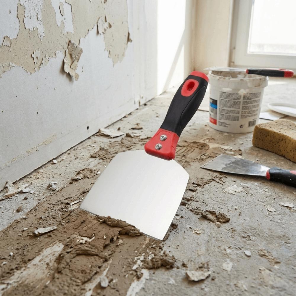 Curved Working Surface Mud Trowel Stainless Steel Putty Spatula  Painter