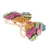 Rhinestone Butterfly Brooch Retro Safety Colorful Butterfly Crystal Brooch Pin Decoration Gift for Women Girls