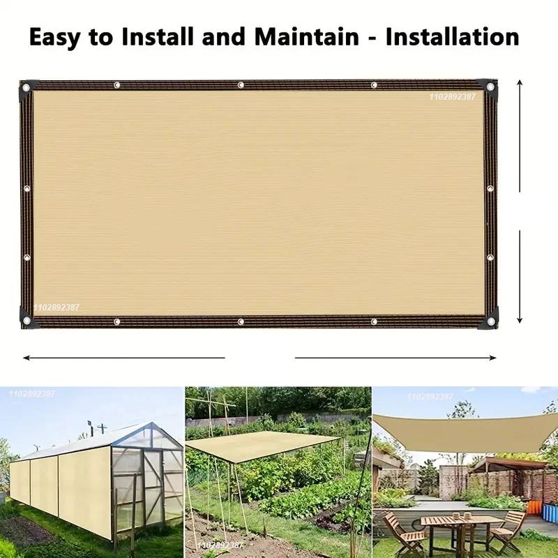 Outdoor sunshade net HDPE anti UV sunshade net 80-90% sunshade rate Car pergola Garage sunshade net beige4x5m
