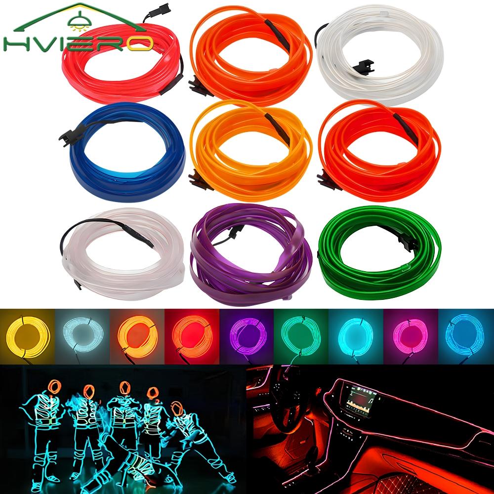 1M/2M/3M/5M Cars Interior Lighting LED Strip Decoration Garland Wire Rope Tube Line Flexible Neon Lights Bar USB Drive Dome Lights 6