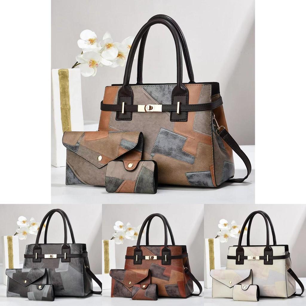 Stylish Large Capacity Pu Tote Bag For Daily Use With Trendy Color Block Design