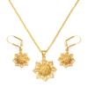 Anniyo  African Flower Sets Necklaces Earrings for Woman Fashionable Ethiopian Party Jewelry Middle East Arab India #173016