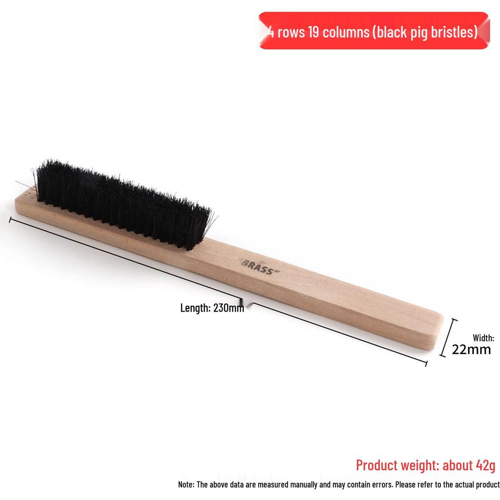 Wenwan Copper Wire Brush for Rust and Stain Removal - Hog Bristle & Steel Wire with Wooden Handle