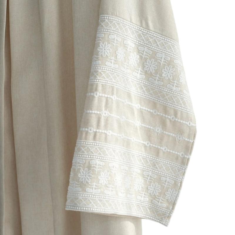 Abaya Brodée pour Femmes Musulmanes Robe Dubaï Cardigans Longs Décontractés Amples Kaftans Islamiques Robe Ouverte sur le Devant Longueur Maxi