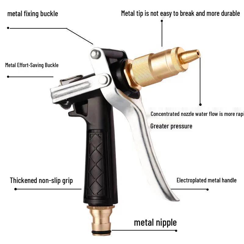 New Multi-Functional High-Pressure Car Wash Spray Gun with Anti-Freeze, Explosion-Proof Soft Hose