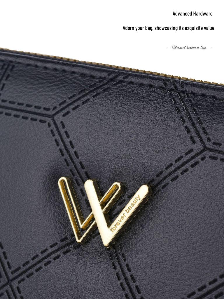 Women's Versatile Long Wallet with Double Zipper, Multiple Card Slots, Large Capacity for Coins, High-Quality Clutch Bag.