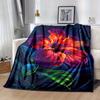 1pc. Vibrant Hibiscus Flower Print Blanket - Perfect for Home Decor, Office Use, Outdoor Activities, Gift Idea,
