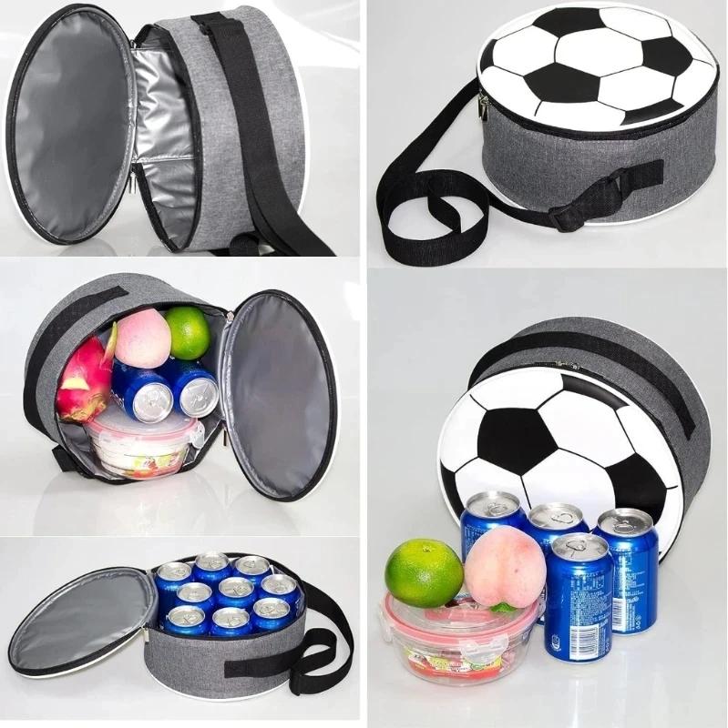 Kreative und lustige isolierte Fußball-Lunchtasche für Fußballfans Männer Frauen Kühltasche Lunchbox Tragetasche für Schulmädchen