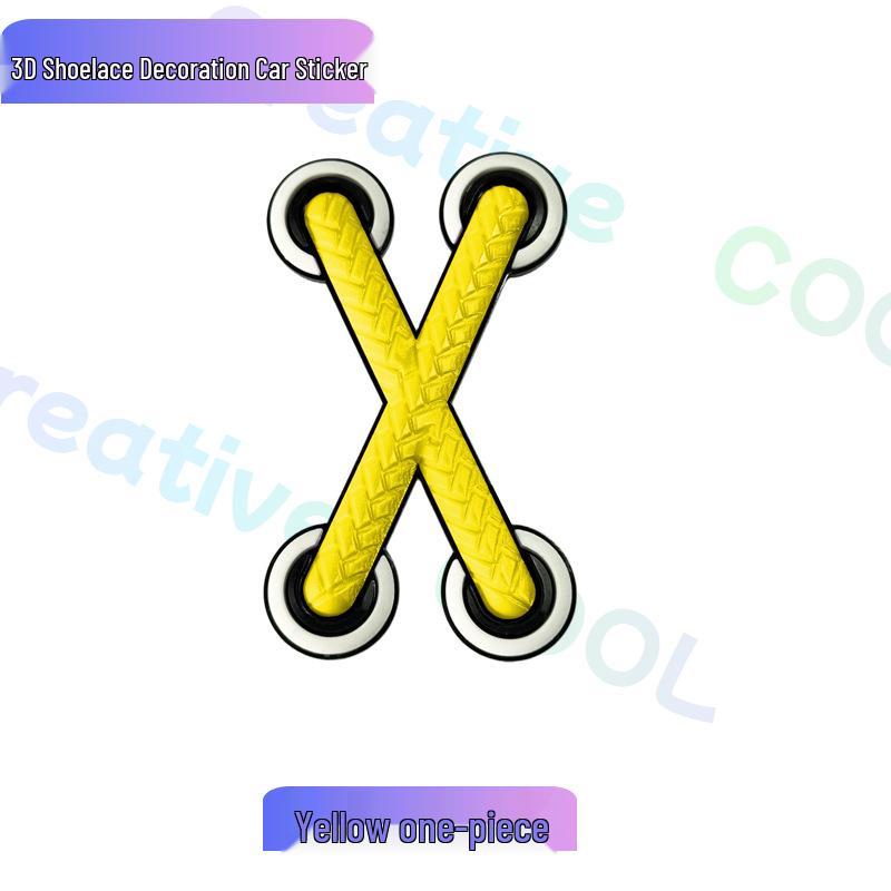 3D Stereo Shoelace Sticker: Car, Motorcycle, and EV Scratch Cover Decal