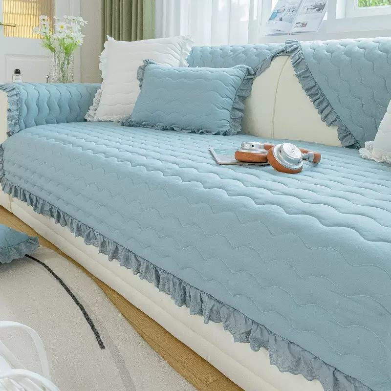 

Диванные подушки, края юбок, кружево, универсальное на все сезоны, простые, современные, кожаные, нескользящие подушки для сидений, ткань для покрытия 70*70