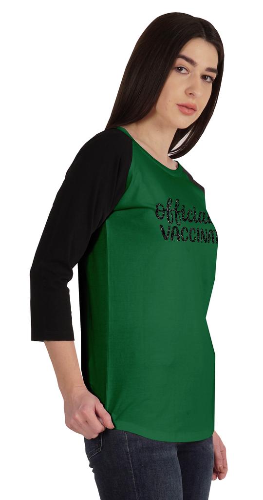 Inkmeso Officially Vaccinated Womens Funny Pro-Vaccine Tee Graphic T-shirt