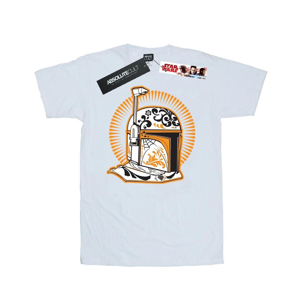 STAR WARS Mens Boba Fett Dia De Los Muertos T-Shirt