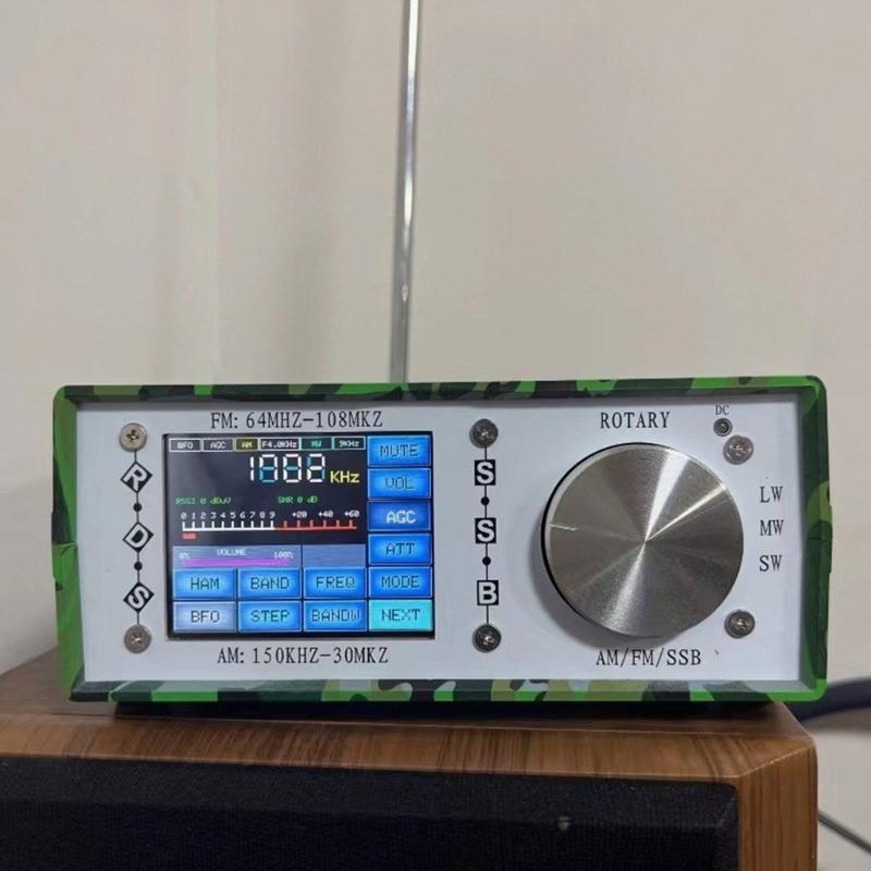 Desktop Radio Receiver SI4732 Radio with 2.8inch Large Screen Support Left Right Two Channel Headphones Output