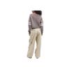 Coach Solid Color Pocket Mid Waist Button Cargo Pants Women Pants Khaki CN461-KHA
