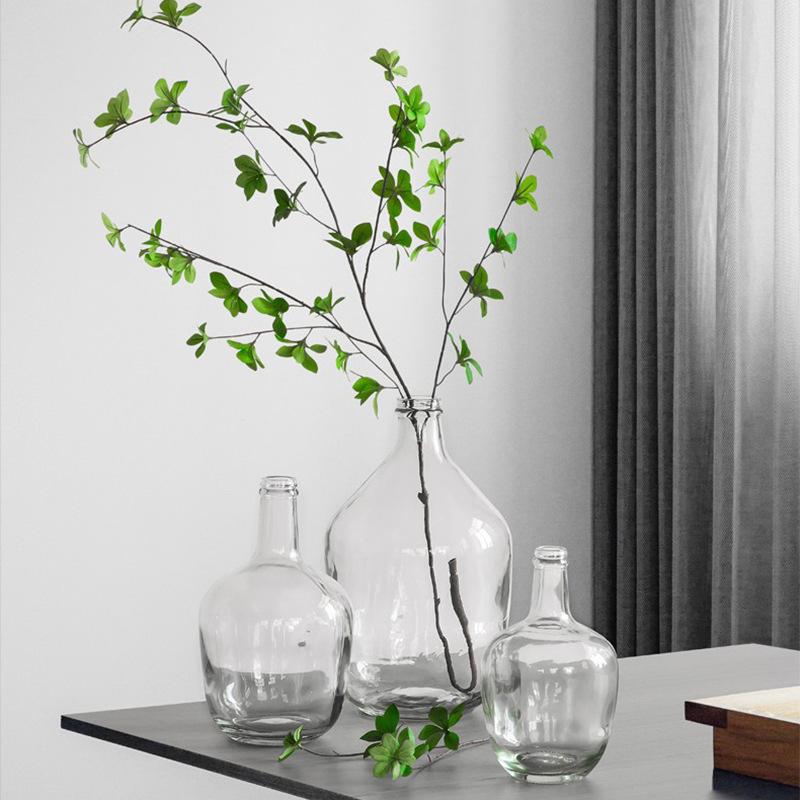 Ins Elegante Stile Giapponese Trasparente Vetro Grande Vaso Bel Ornamento Composizione Floreale Soggiorno Sala da Pranzo Piano di Lavoro Idroponico Decorazione Floreale Nordico