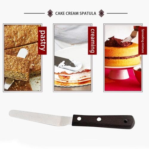 Stainless Steel Spatula, Small Metal Spatula | Cookie Spatula, Stainless Steel Pancake Cut and Serve Turner, Pie Server, Wooden Handle, 4/6/8/10-Inch