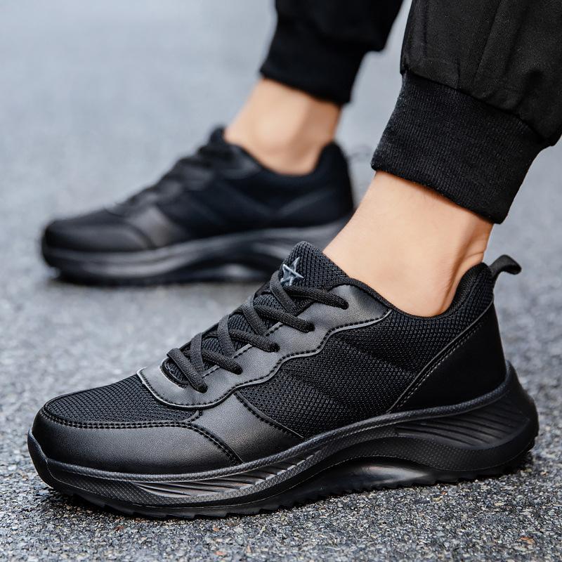 Fashion Spring Autumn New Style Men Shoes Soft Breathable Running Shoes Lightweight Mesh Platform Casual Shoes Black Sneakers