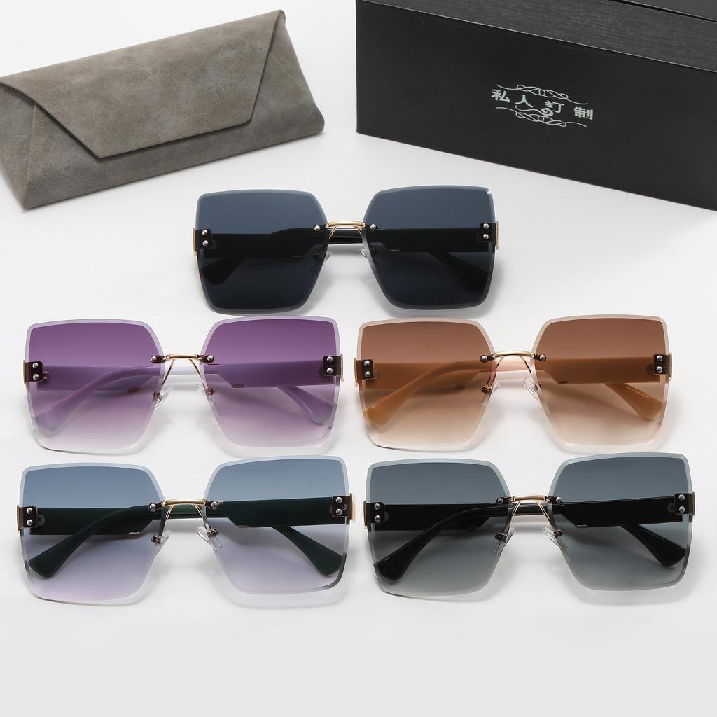 Rimless Square Sunglasses Woman Man Brand Designer Vintage Sun Glasses Female Male Fashion Luxury Retro Big Frame