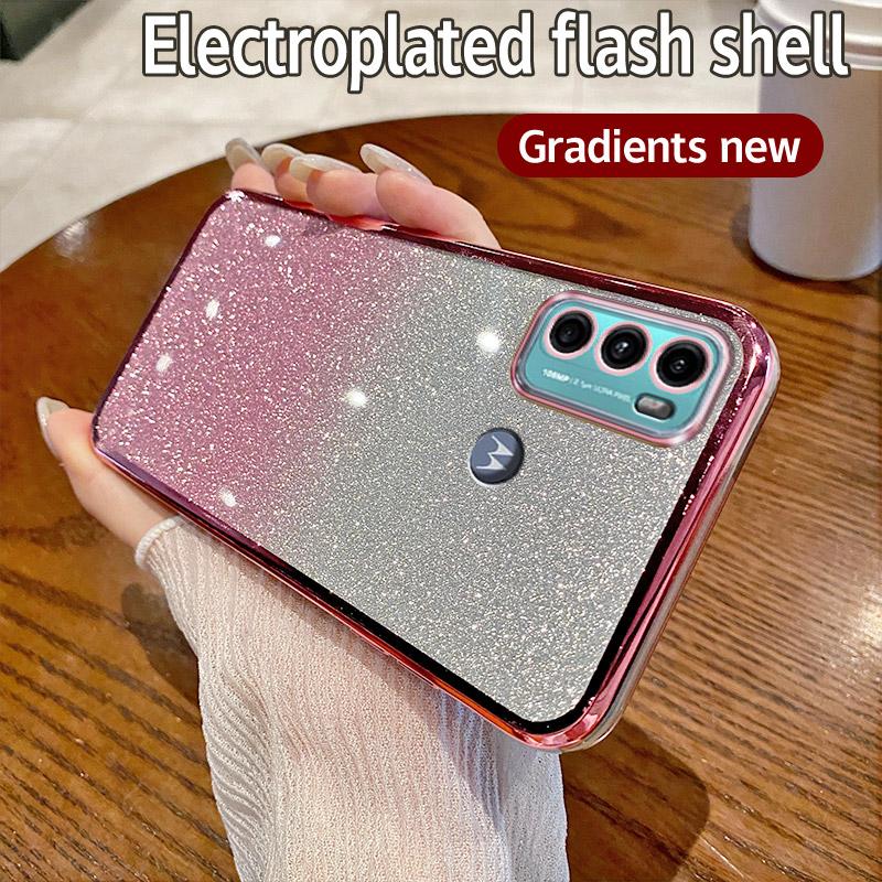 Luxury Colorful Glitter Plating Phone Case For Motorola Moto G42 G52 G53 G54 G40 Fusion Shockproof Bling Bumper Soft Back Cover