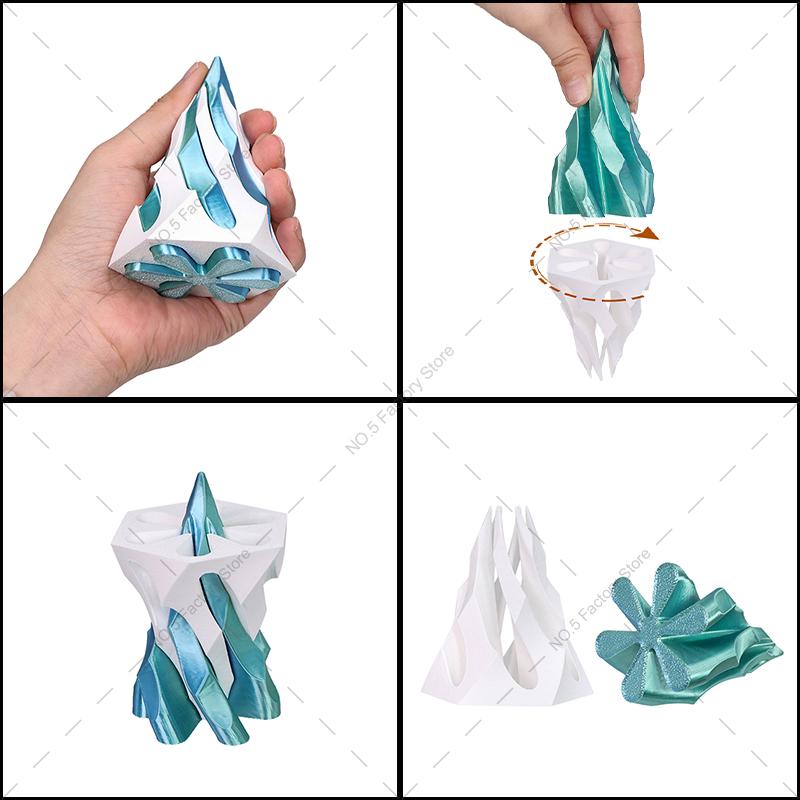 3D Printed Mini Spiral Cone Impossible Pyramid Passthrough Fidget Toy Stress Relief Screw Toys Christmas Tree Desktop Decoration