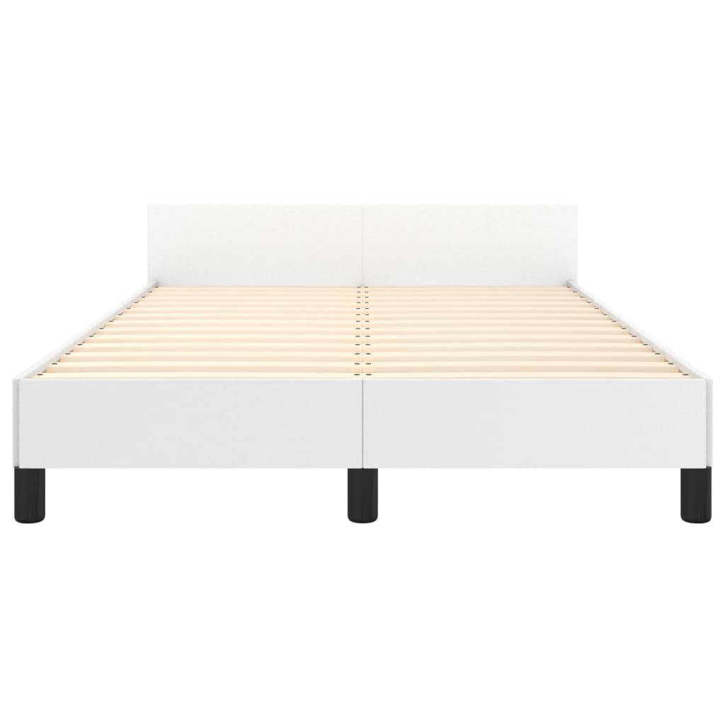 Vidaxl Rama Łóżka Bez Materaca Biała 120X190 Cm Skóra Ekologiczna