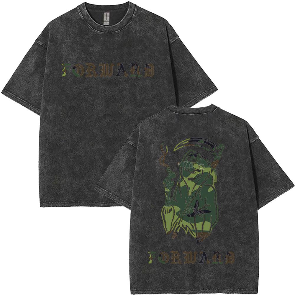 Forward Observations Group Vintage Washed Tshirt Men Women Fashion Oversized Short Sleeve Male Casual High Quality Cotton Tees