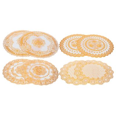 2KS 38x38cm Podložky na stůl PVC Zlaté prostírání Podložka pod hrnek Podtácek pro Svatbu Party Potřeby