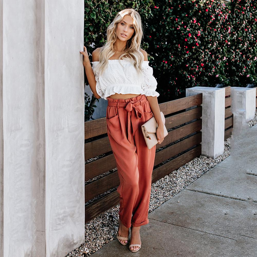 Casual para mujeres de talla grande pantalones elásticos moda pajarita de  cintura alta pantalones slim fit pantalones comprar a buen precio — entrega  gratuita, reseñas reales con fotos — Joom