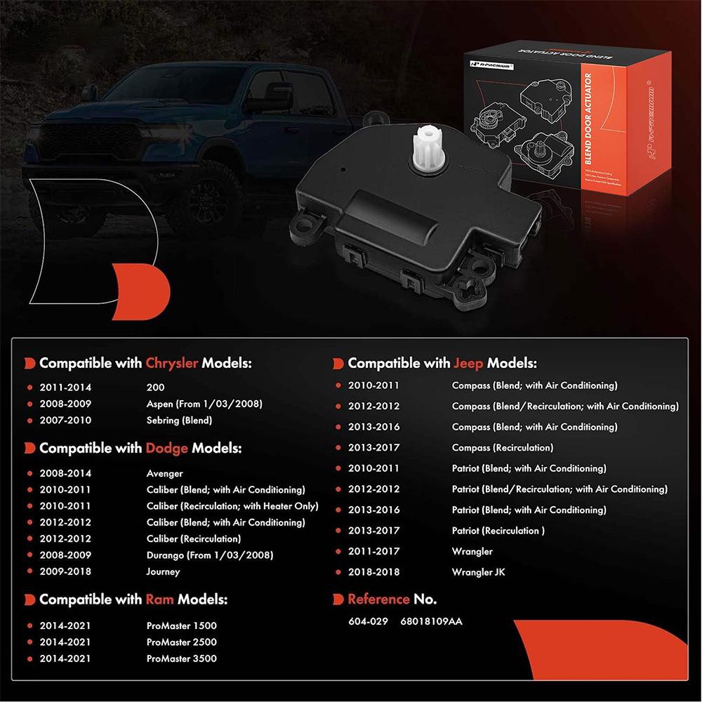 Chrysler 200 Heizungs- und Klimaanlagen-Mischklappen-Stellmotor (604029, 68018109AA)
