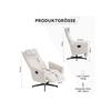 Comfortable Recliner with Flat Recline Function, Swivel Chair and Lounger, Beige