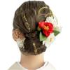 Lomeri Hair Accessory, Artificial Flowers for Coming-of-Age Ceremony, Graduation, Furisode Kimono, Weddings, Japanese Attire A926 (Red & White) -