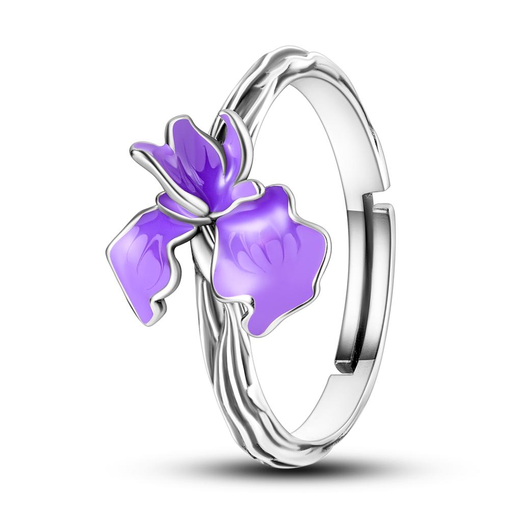 Kupfer Iris Ring Einfach Großzügig Lila Harz Luxus Hohe Qualität Für Frauen Ringe Hochzeitsfeier Feiner Schmuck Geschenk