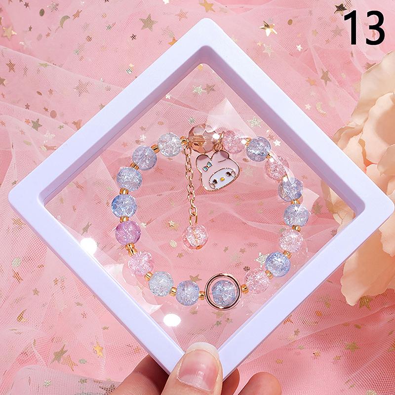 Sanrio Cute Cartoon Beaded Bracelet Kuromi Cinnamoroll Colorful Bead Bracelet Sweet Girlfriend Gifts Toys For Girls