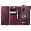 For Samsung Galaxy S21 FE 5G Case CASEME C49 Compatible with MagSafe RFID Blocking Detachable Wallet Leather Phone Cover