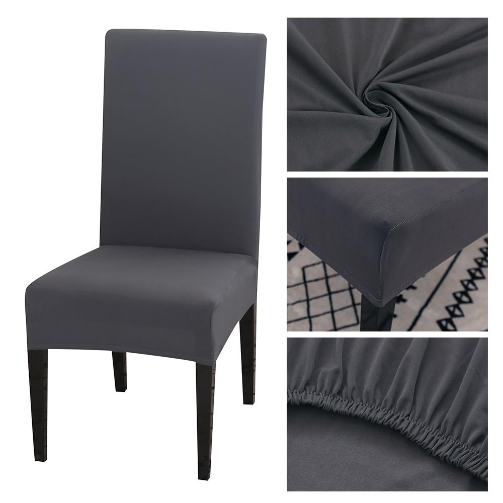 Ensfarget Stoltrekk Stretch Spandex Slipcover Protector For Kjøkken Stol Sete Hotell Bankett Bryllup Spisestue 1 /2 /4 /6 Stk