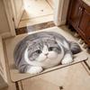 Absorbent Entryway Rug Diatomite Pet Floor Mat Practical Cat Print Doormat  Hallway