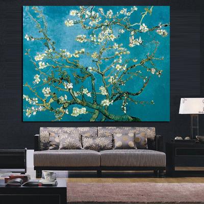 Van Gogh blühender Mandelbaum, impressionistisches Ölgemälde, Wand-Leinwand-Kunst-Poster und Druck, Blumen-Wandbild für Wohnzimmer